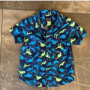 The Children's Place Blue Dinosaur Print Shirt size 3
